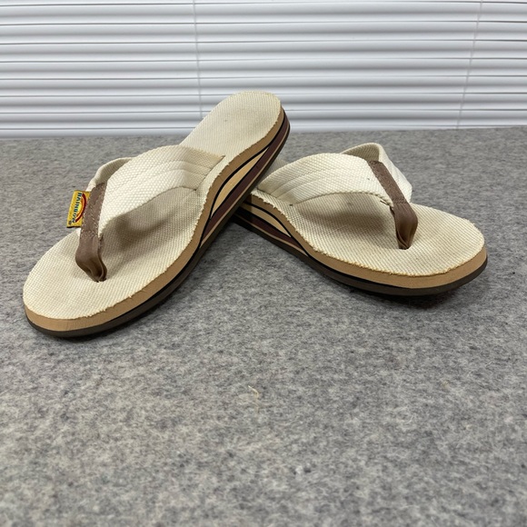 Rainbow - Canvas - Flip Flops - Size 8W or 6M - Picture 5 of 7